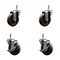 Service Caster 4'' High Temp Glass Filled Nylon 7/16'' Grip Ring Stem Caster Set 2 Brakes, 4PK SCC-GR20S414-GFNSHT-716138-2-TLB-2 - alternate 1
